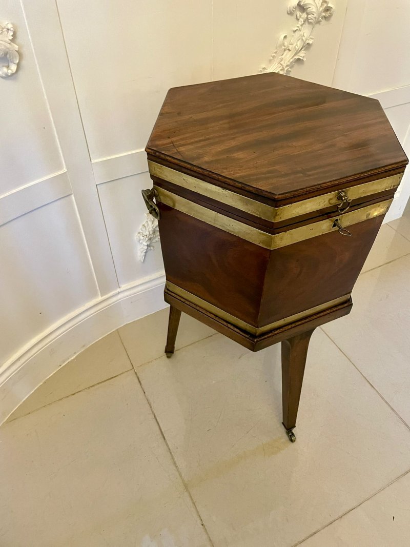 Antique George III Mahogany Wine Cooler/Lamp Table on Stand